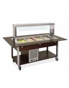 Buffet refrigerato con parafiato fisso - lampade al neon - rovere - wengè - RAL cm 80x68x144h