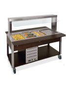 Buffet termico con parafiato fisso - lampade al neon - rovere - wengè - RAL cm 226x68x144h