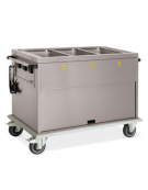 Carrello termico armadiato-vasca con temperature differenziate 3x1/1GN 1 vano neutro cm 134x72x96h