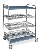 Carrello inox-3 Piani scolapiatti 1 scolabicchieri portata 180 - ø Piatti 16÷26 cm 87x62x159h