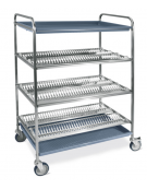 Carrello inox-3 Piani scolapiatti 1 scolabicchieri portata 216 - ø Piatti 16÷26 cm 102x62x159h