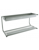 Scolapiatti e scolabicchiecchieri inox a parete - 1 piano scolapiatti 1 scoabicchieri portata 30 p. cm. 83x42x48h