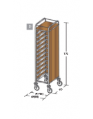 Carrello portavassoi nobilato su tre lati colore ciliegio - Portata vassoi 12GN cm 45x60x172h