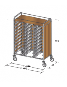 Carrello portavassoi nobilato su tre lati colore ciliegio - Portata vassoi 30GN cm 116x60x150h