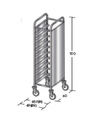 Carrello portavassoi in acciaio inox su 2 lati - Portata vassoi 10GN cm 45x60x150h