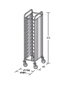 Carrello portavassoi in acciaio inox su 2 lati - Portata vassoi 12GN cm 45x60x172h