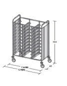 Carrello portavassoi in acciaio inox su 2 lati - Portata vassoi 30GN cm 116x60x150h