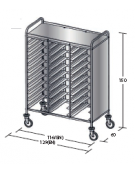 Carrello portavassoi in acciaio inox su 3 lati - Portata vassoi 30GN cm 116x60x150h