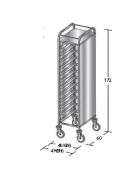 Carrello portavassoi in acciaio inox su 3 lati - Portata vassoi 12EN cm 49x60x172h