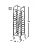 Carrello portavassoi in acciaio inox universali - supporto in filo - Portata vassoi 12 - cm 52x60x183h