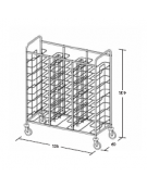 Carrello portavassoi in acciaio inox universali - supporto in filo - Portata vassoi 30 - cm 138x60x159h