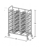 Carrello portavassoi in acciaio inox universali - supporto in filo - Portata vassoi 36 - cm 138x60x183h