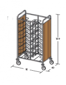 Carrello portavassoi in nobilato su 2 lati - universali - colore ciliegio - Portata vassoi 20 - cm 95x60x159h