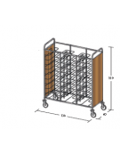 Carrello portavassoi in nobilato su 2 lati - universali - colore ciliegio - Portata vassoi 30 - cm 138x60x159h