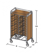 Carrello portavassoi in nobilato su 3 lati - universali - colore ciliegio - Portata vassoi 20 - cm 95x60x159h