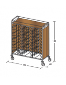 Carrello portavassoi in nobilato su 3 lati - universali - colore ciliegio - Portata vassoi 30 - cm 138x60x159h