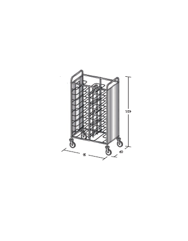 Carrello portavassoi inox su 2 lati - universali - Portata vassoi 20 - cm 95x60x159h