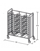 Carrello portavassoi inox su 2 lati - universali - Portata vassoi 30 - cm 138x60x159h