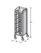 Carrello portavassoi inox su 3 lati - universali - Portata vassoi 10 - cm 52x60x159h