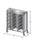 Carrello portavassoi inox su 3 lati - universali - Portata vassoi 30 - cm 138x60x159h