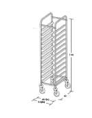 Carrello portavassoi inox - Portata vassoi 12GN - traversi imbullonati - cm 45x60x190h