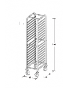 Carrello portateglie inox - traversi imbullonati - Portata 18 teglie 1/1 GN cm 45x61x180h