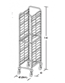 Carrello portateglie guide in filo-traversi imbullonati - Portata 20 teglie 1/1 GN cm 47x63x181h