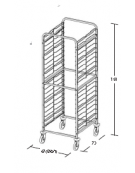 Carrello portateglie guide in filo-traversi imbullonati - Portata 20 teglie 2/1 GN cm 67x73x181h