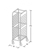 Carrello portateglie 60x40 - traversi imbullonati - Portata 18 teglie cm 53x68x172h