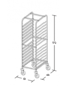 Carrello portateglie 60x40 - traversi imbullonati - Portata 18 teglie cm 53x68x172h