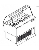 Vetrina gelati ventilata professionale orizzontale vetri curvi - Lunghezza cm 125 - Motore interno