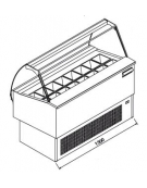 Vetrina gelati ventilata professionale orizzontale vetri curvi - Lunghezza cm 150 - Motore interno