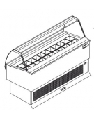 Vetrina gelati ventilata professionale orizzontale vetri curvi - Lunghezza cm 200 - Motore interno