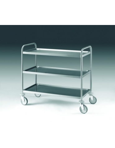 CARRELLO ACCIAIO INOX 3 RIPIANI  CM 109X59X96H