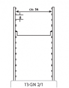 Armadio portateglie-portavassoi coibentato caldo- portata 13 2/1 GN cm 93x88x151h