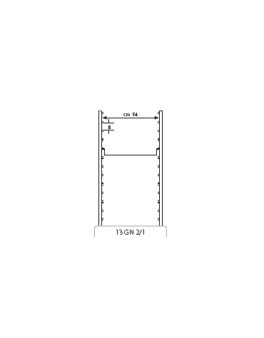 Armadio portateglie-portavassoi coibentato caldo- portata 13 2/1 GN cm 93x88x151h