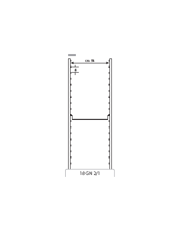 Armadio portateglie-portavassoi coibentato caldo- portata 18 2/1 GN cm 93x88x191h