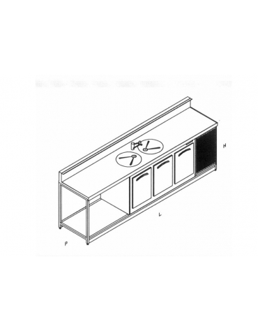 Banco bar refrigerato da cm. 300