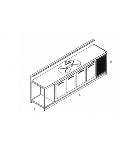 Banco bar refrigerato da cm. 300