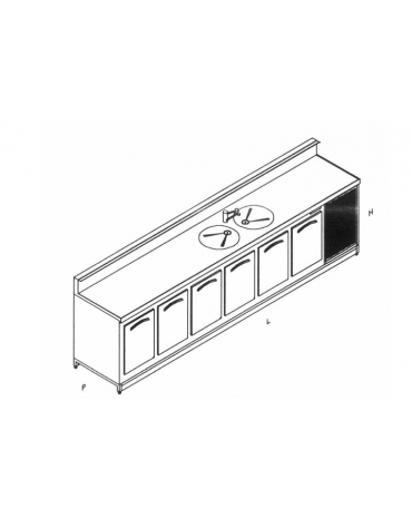 Banco bar refrigerato da cm. 300