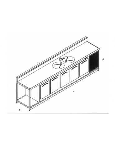 Banco bar refrigerato da cm. 350