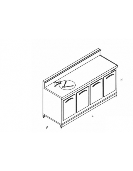 Banco bar refrigerato da cm. 200