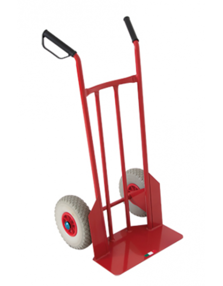 carrello portacasse Struttura in tubo e pianale in lamiera di acciaio verniciato colore rosso cm 62x55x126h