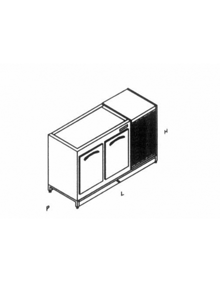 Base retro refrigerato da cm. 150