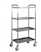 Carrello in acciaio inox 4 piani inox piegati, satinati,insonorizzati cm 103x57x172h