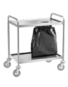 carrello in acciaio inox 1 foro per sacco porta rifiuti cm 89x59x93h