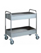 Carrello di servizio in acciaio inox da sbarazzo 2 piani insonorizzati cm 101x57x97h