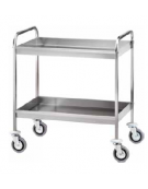 Carrello in acciaio inox da sbarazzo 2 piani insonorizzati cm 91x57x97h