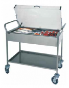 CARRELLO IN ACCIAIO DUE PIANI REFRIGERABILE CON PIASTRE EUTETTICHE GN 1/4 CM 108x57x103 h