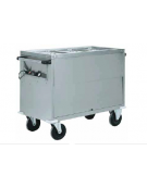 Carrello termico armadiato in acciaio inox bagnomaria 3x1/1 GN cm 130x68x92h